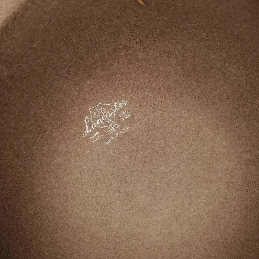 47bx) LANCASTER Wool Hat with Fine Ostrich Feather VINTAGE - Picture 7 of 8